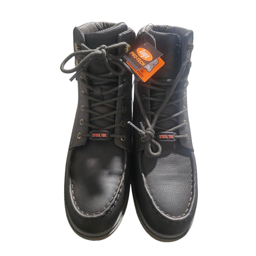 Lugz Pro Tech Mens Steel Toe Slip Resistant Work Boots, Brown Size 10 NWT